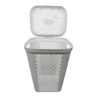 Evo Cos rufe din plastic model modern cu capac (Alb), 60 litri