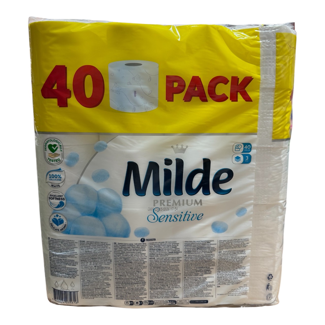 Milde Hartie Igienica Premium Sensitive, 40 role - imagine 2
