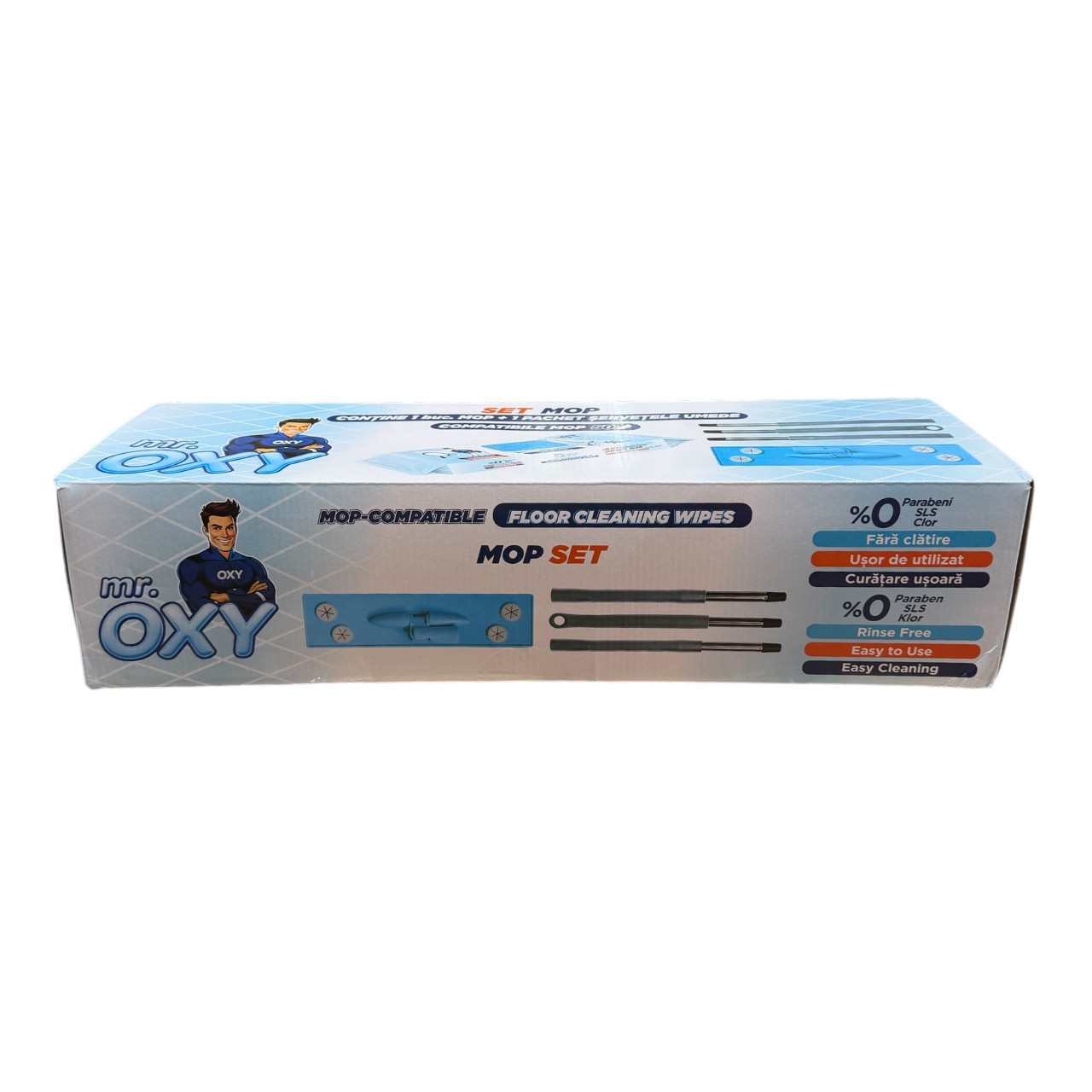 Mr. Oxy Set Mop plus Lavete (Servetele) umede pardoseli, 50 bucati - imagine 2