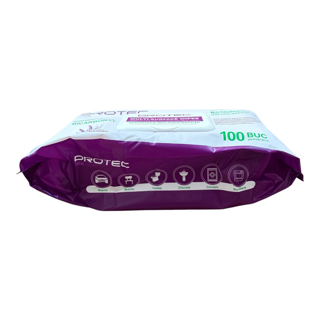 Protec Servetele umede multisuprafete uscare rapida, (Lavanda) 100 bucati - imagine 2