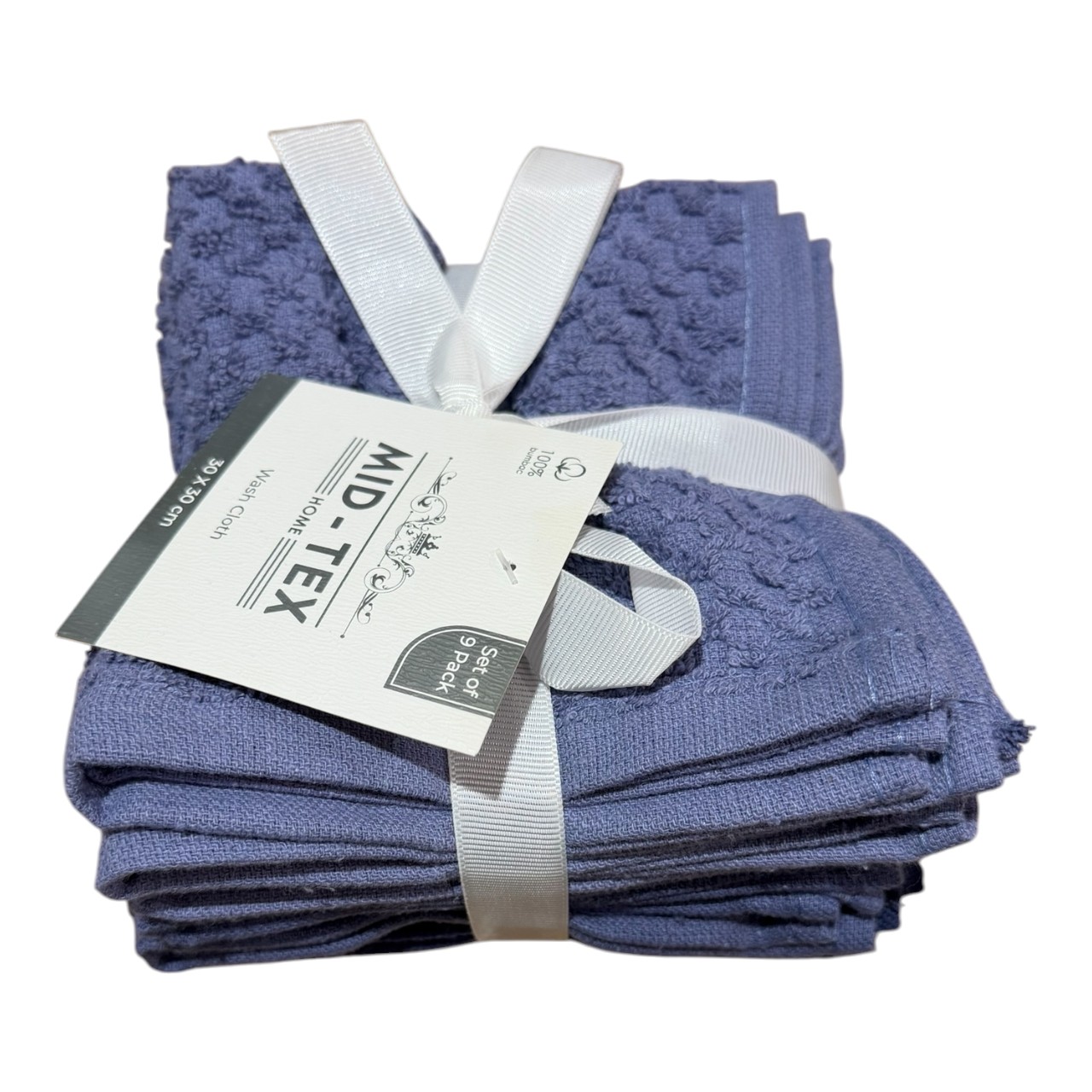 Set 9 Prosop bucatarie bumbac (Albastru), 30x30 cm - imagine 2