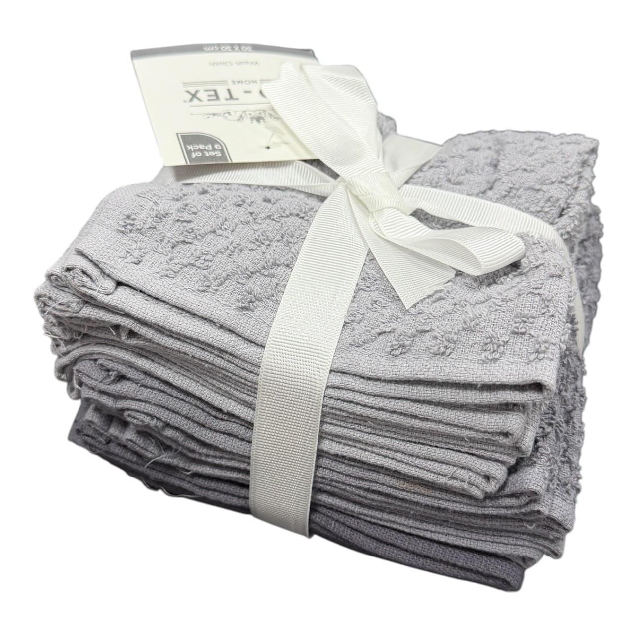 Set 9 Prosop bucatarie bumbac (Gri), 30x30 cm - imagine 2