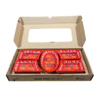 Set Platou servire aperitive ceramic 5 compartimente plus tava , Pictat manual