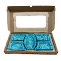 Set Platou servire aperitive ceramic 5 compartimente plus tava , Pictat manual
