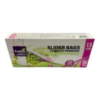Luxia Pungi alimentare cu fermoar ziplock 1.5 litri, 15 buc