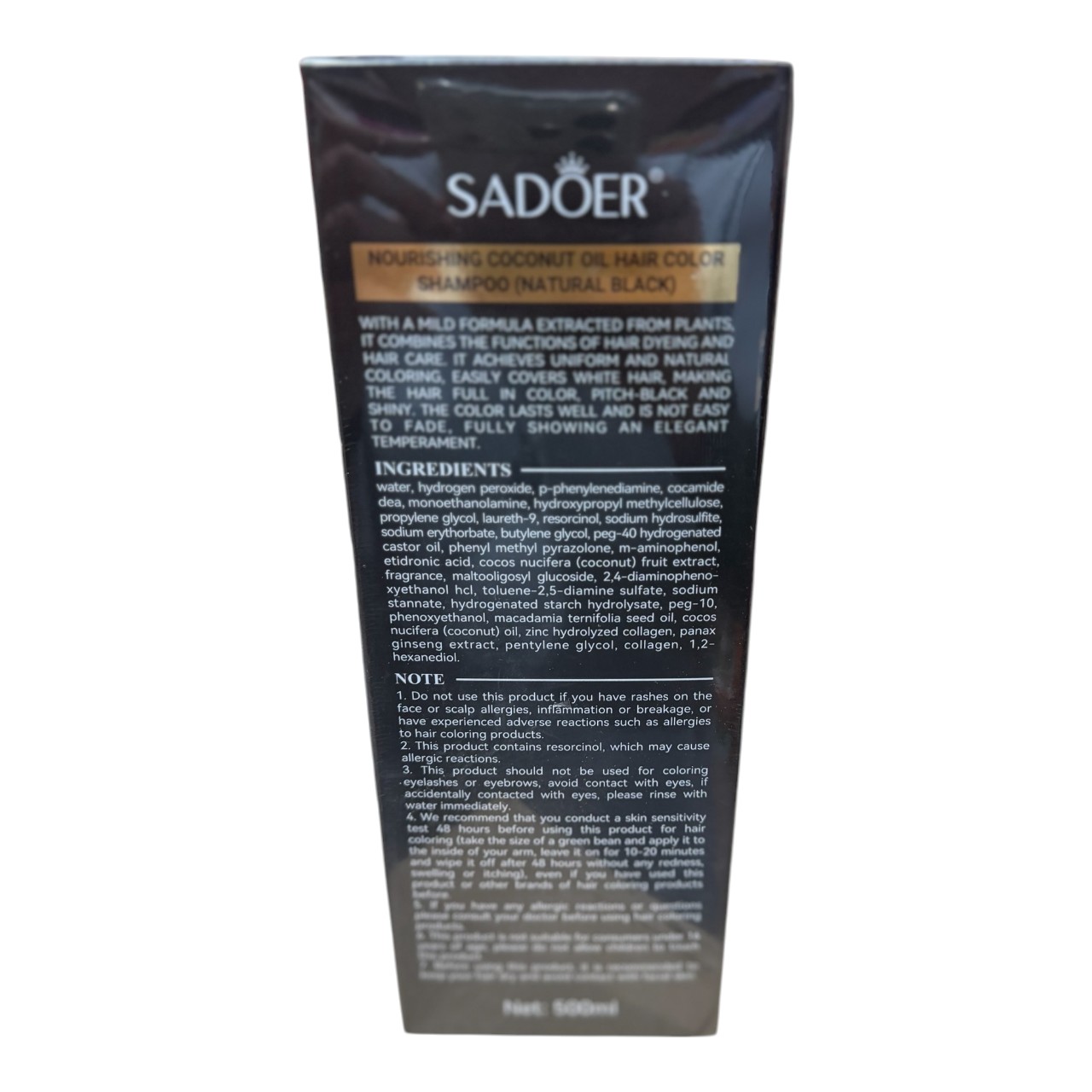 Sadoer Sampon Nuantator (Negru) cu ulei de cocos, 500 ml - imagine 2