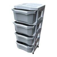 Dulap Bella 4 sertare plastic (Gri/Alb)