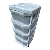 Dulap Bella 4 sertare plastic (Gri/Alb)