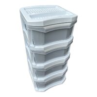 Dulap Bella 4 sertare plastic (Gri/Alb)