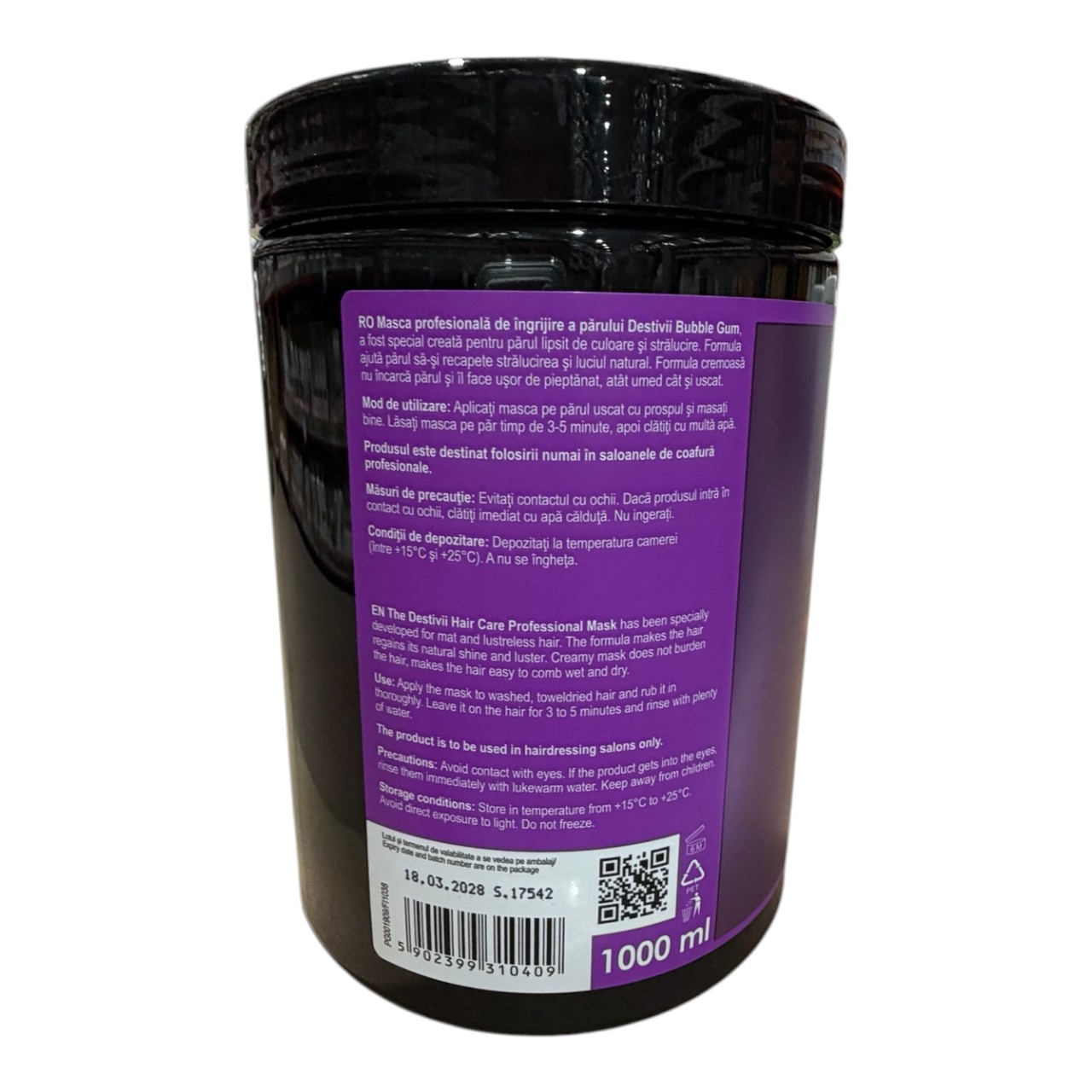 Kallos Destivii Revitalising Masca de par (Bubble Gum), 1000 ml - imagine 2