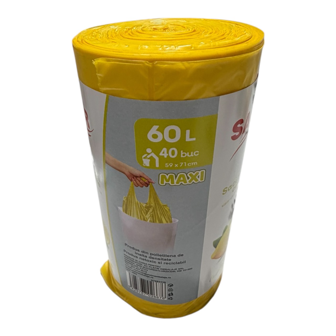 Safir Maxi Saci menajeri cu manere 60 litri parfumati (Lamaie), 40 bucati - imagine 2