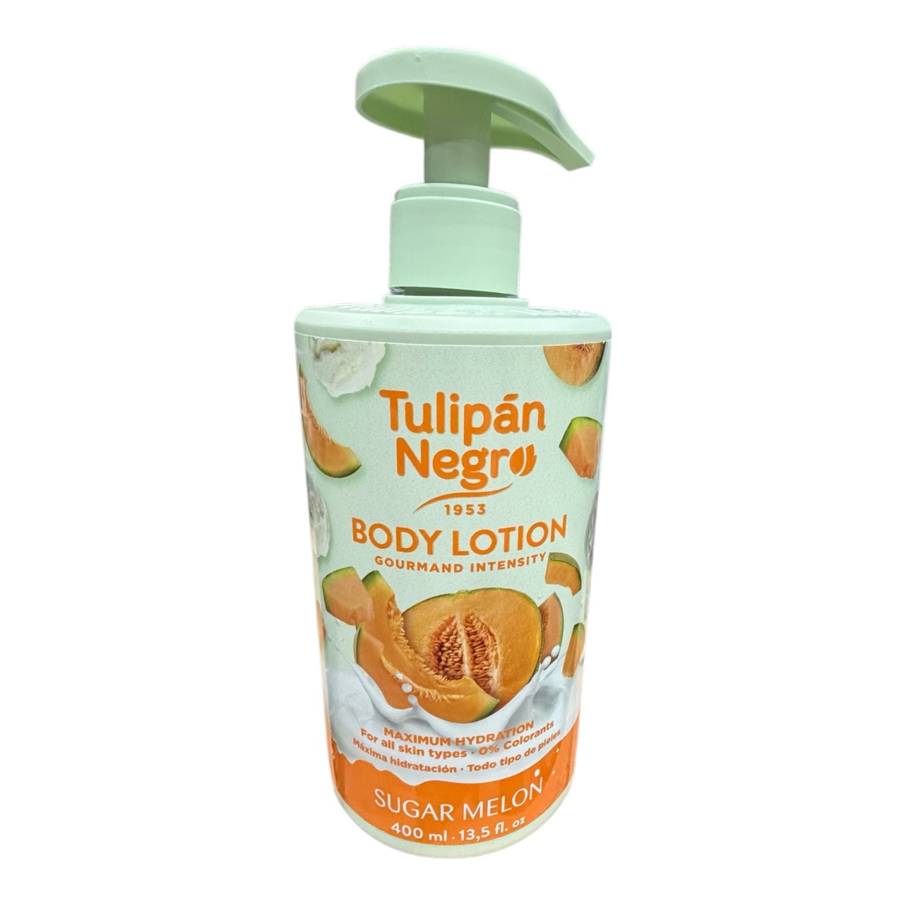 Tulipan Negro Lotiune/Crema Corp Sugar Melon cu pompita, 400 ml