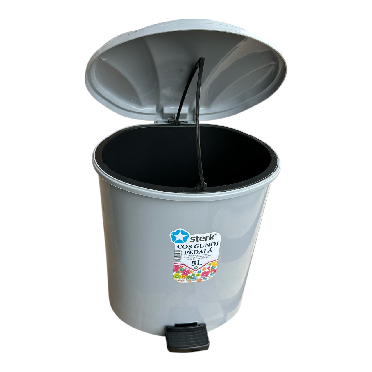 Cos Gunoi (GRI) din Plastic cu Pedala 5L (litri)